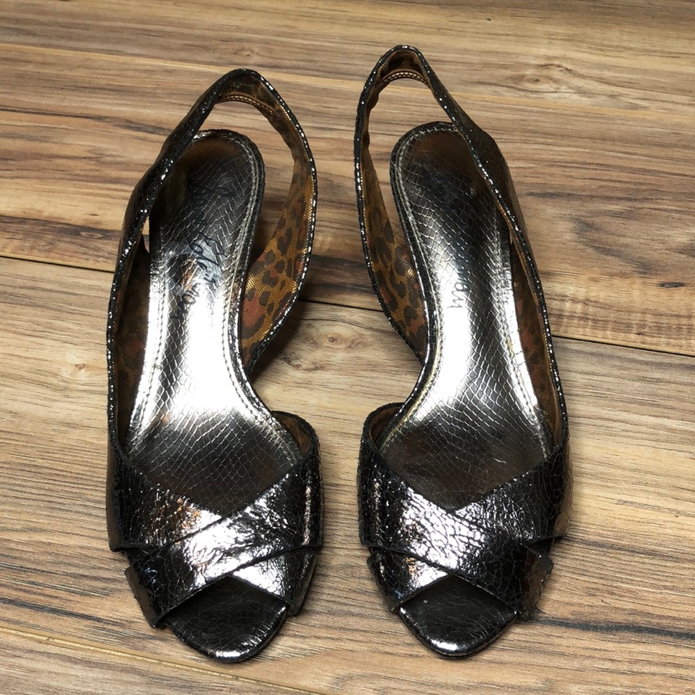 Sam Edelman Nova metallic kitten heel 8M